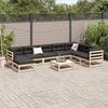 9 Piece Garden Sofa Set with Cushions Solid Pine Wood