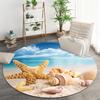 Luxury Beach Scenic Seaside Pattern Round Shape Floor Mats Kitchen Hallway Runner Rug Bedroom Living Room Soft Carpet Non-slip Area Rug