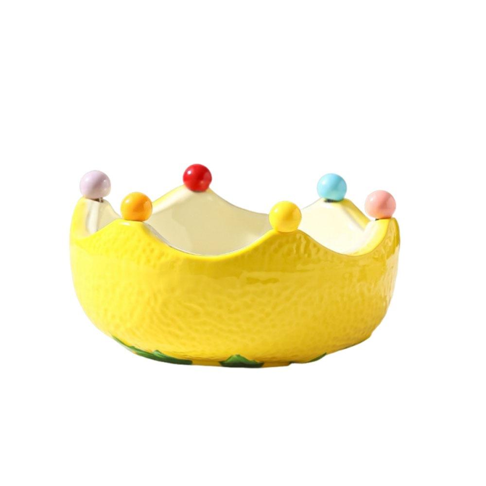 

Strawberry Orange Shape Fruit Serving Plate with Forks Salad Bowl Ceramic Fruit Plate Fruit Insert жёлтый