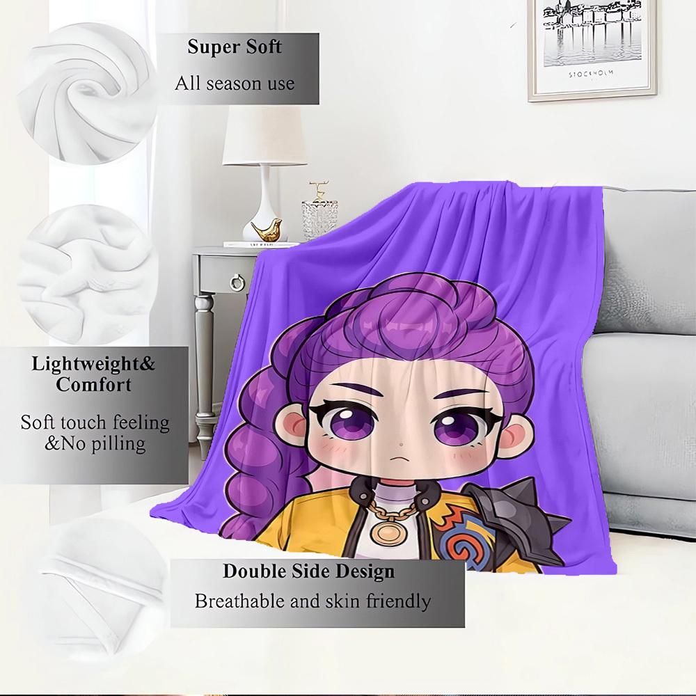 K-POP Anime Dívčí Skupina Čtyři Roční Období Měkká Teplá Přikrývka Celoroční Silně Pletená Polyesterová Přehoz na Postel, Kempování, Cestování Perfektní Dárek