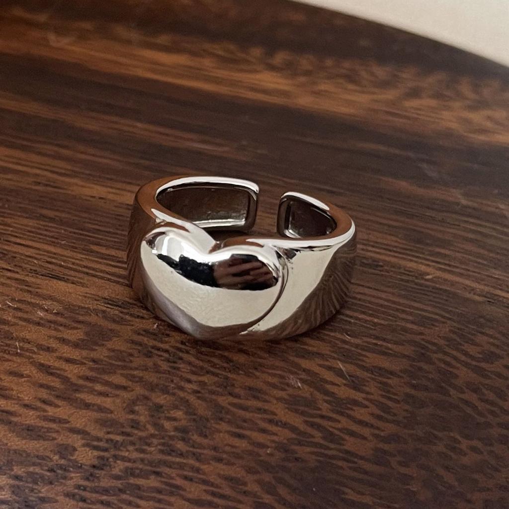 Xiaomi 925 Sterling Silver Rings For Women Men Fine Jewelry Finger Adjustable Open Shinning Heart Ring For Party Birthday Gift