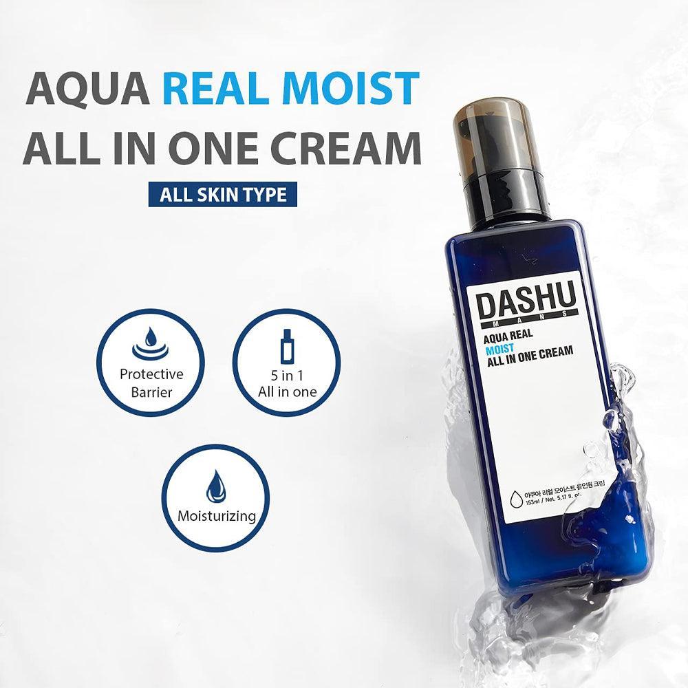 DASHU Herre Aqua Real Moist Alt-i-ett-krem 153ml