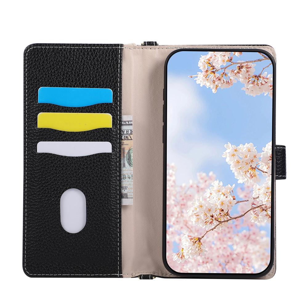 Wallet Case for Pixel - Leather/PU, Black, With Lanyard