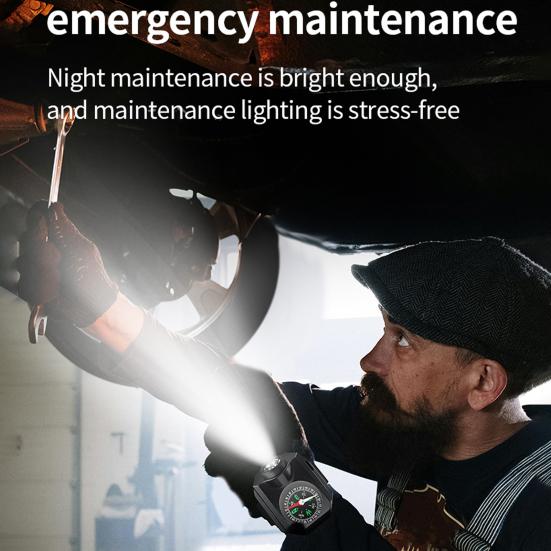 Camping Wrist Light with Compass Adjustable Strap Design Super Bright Waterproof Multiple Lighting Modes LED Flashlight Emergency Light