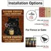 1pc Retro Cat Coffee Metal Sign Vintage A Coffee A Day Keeps The Grumpy Away for Home Coffee Shop Bar Wall Decor 8x12 Inch