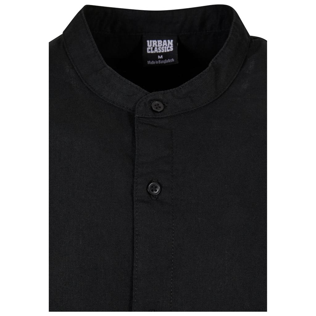 Urban Classics Mens Cotton Standing Collar Shirt