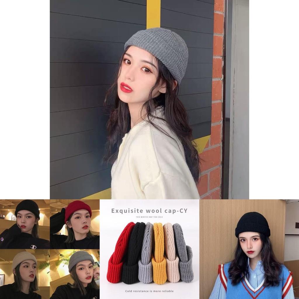 Warm Unisex Knit Beanie Round Top Cotton Hat Soft Winter Comfort