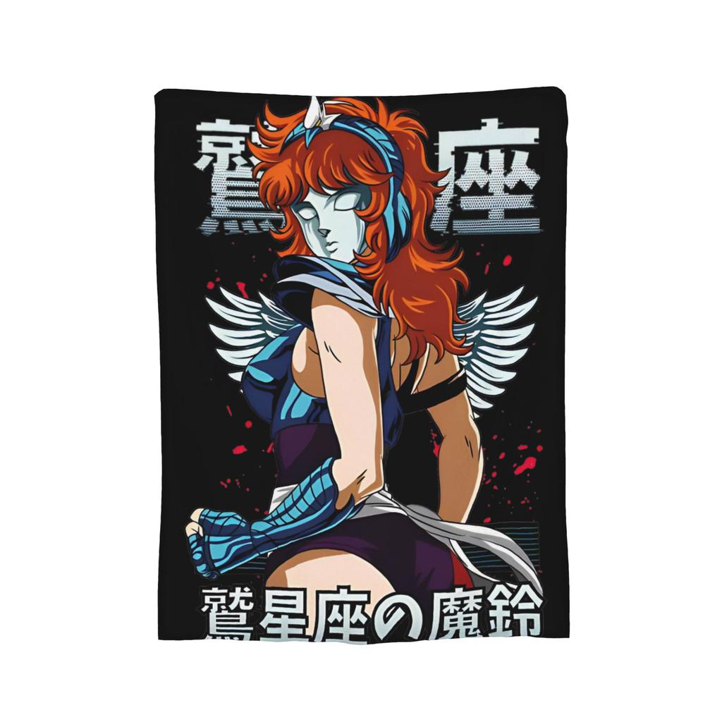 Knights Of The Zodiac Anime Fleece Throw Blanket Saints Seiyas Blankets for Bedding Office Super Warm Bed Rug,