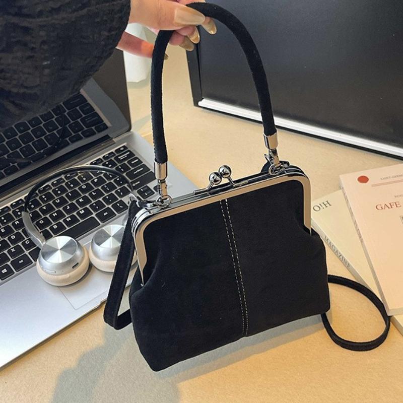 Popular In Russia Clip Handle Seashell Bag Casual Phe Purse, Retro Crossbody Bag, Fashi Commuter Shoulder Large Evening Bag