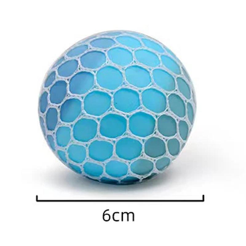 6CM Hand Squeezed Tri Color Flour Grape Tennis Ball Decompression Toy TPR Sticky Slow Rebound Adult Pressure Ball Children Gift