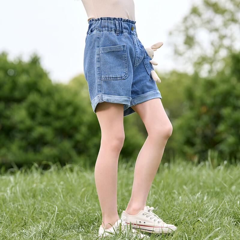 Montagut Girls' Summer Rabbit Pattern Denim Shorts