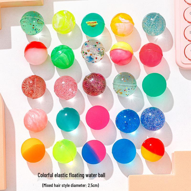 25mm Multicolor Bouncy Ball - Amusement Park Marble Candy Colors, A Fun and Colorful Gift for Kids.
