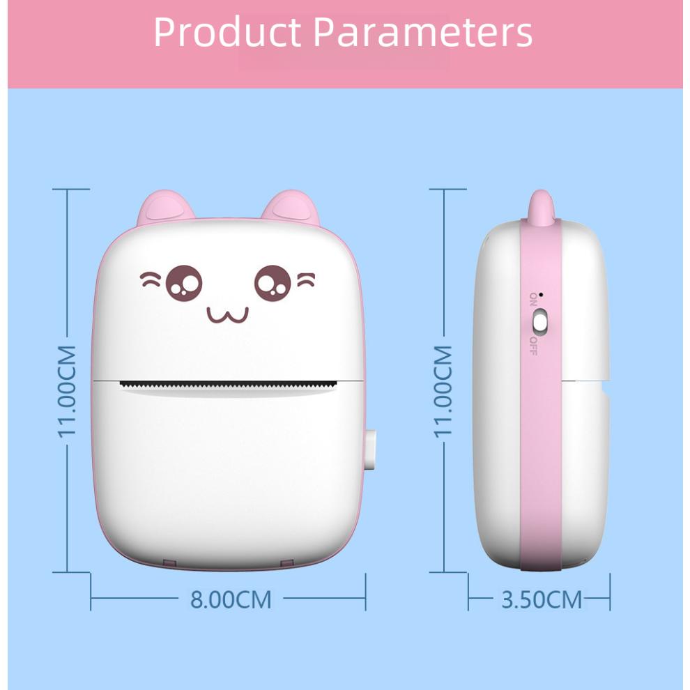Self-adhesive Small Portable Wireless Thermal Photo Printer Pocket Student Mini Wrong Label Printer