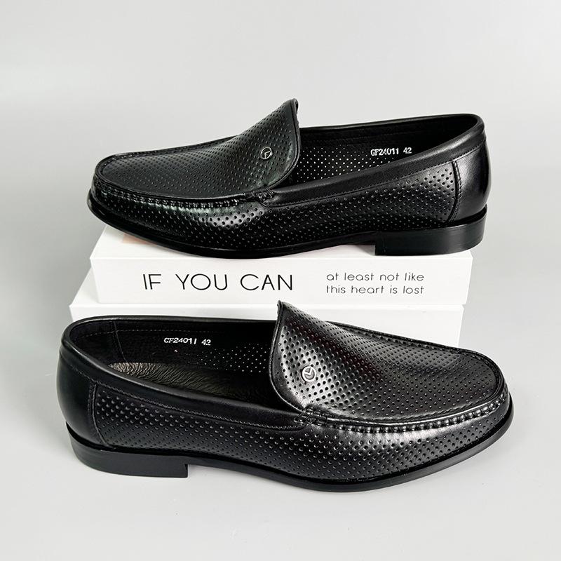 Italian Style Black Men Loafers Shoes High Quality Slip On Genuine Leather Moccasins Dress Shoes for Men Business Formal Shoes