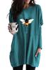 Women's Long Tunic with Pockets Loose Fit Fashion Printed Logn Sleeve Top Women's Sweatshirt
