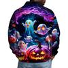 Men's Long Sleeve Button Down Shirt for Halloween Costume Party