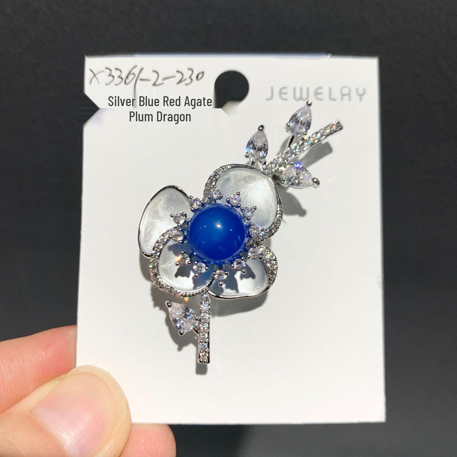Bo Xin Yun Exquisite Freshwater Pearl and Agate Plum Blossom Brooch for Women – Elegant Gift
