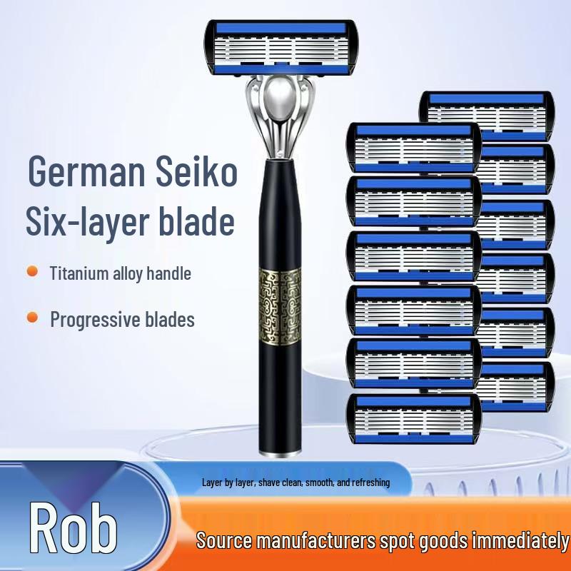 2024 Men's Razor: 12-Pack 6-Layer Blades with Wind Speed Feature