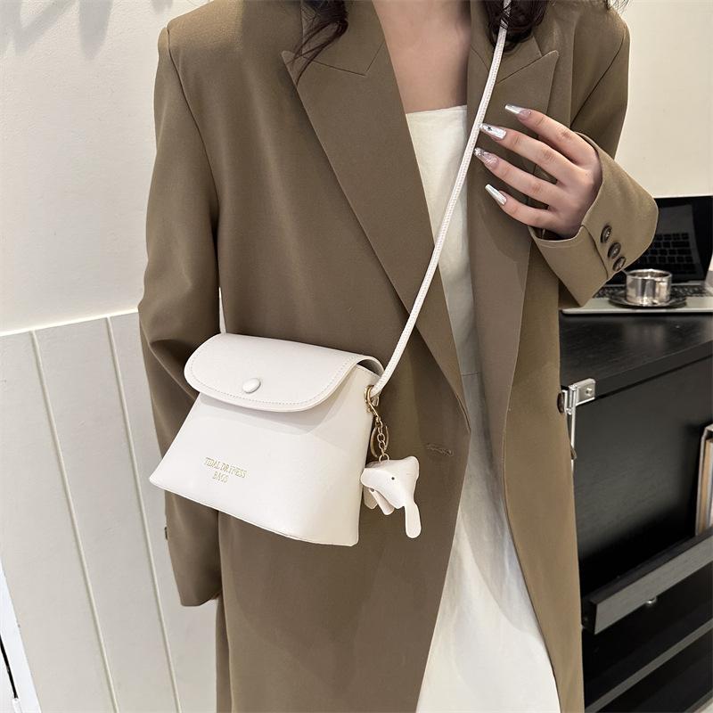 2025 New Fashion Personality Simple Casual Solid Color PU Soft Surface Retro Crossbody Portable Shoulder Small Square Bag Women