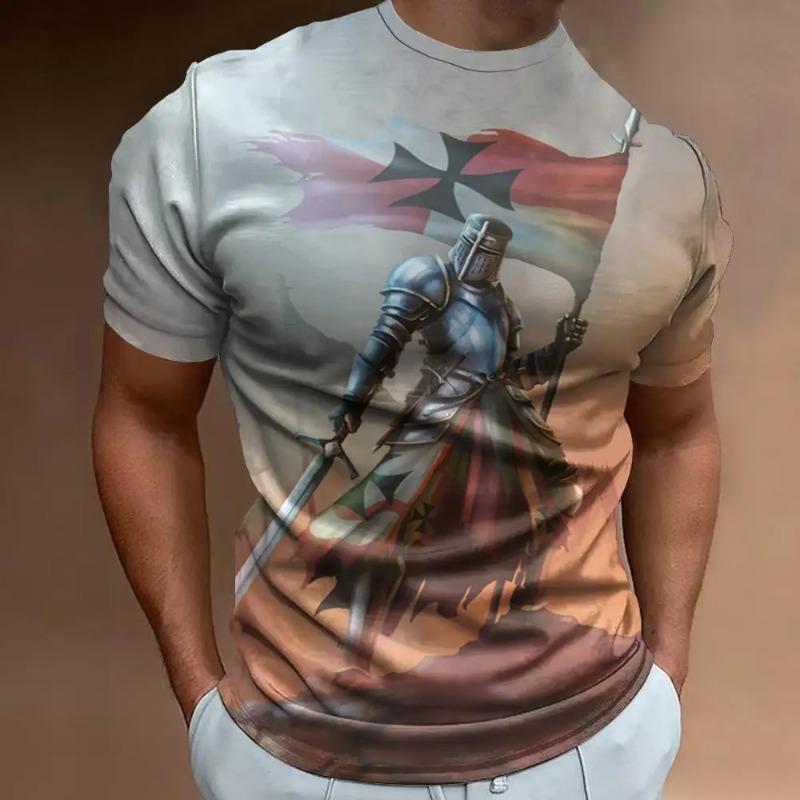 3d Printed T-Shirt For Men Retro Men's T-Shirt Fashion Men Oversized Short Sleeved Tees Quick Dry Sports Shirt