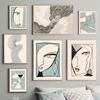 Bohemia Girl Face Minimalism Abstract Canvas Painting, Wall Art, Living Room Decoration, Poster and Print, Home Pictures