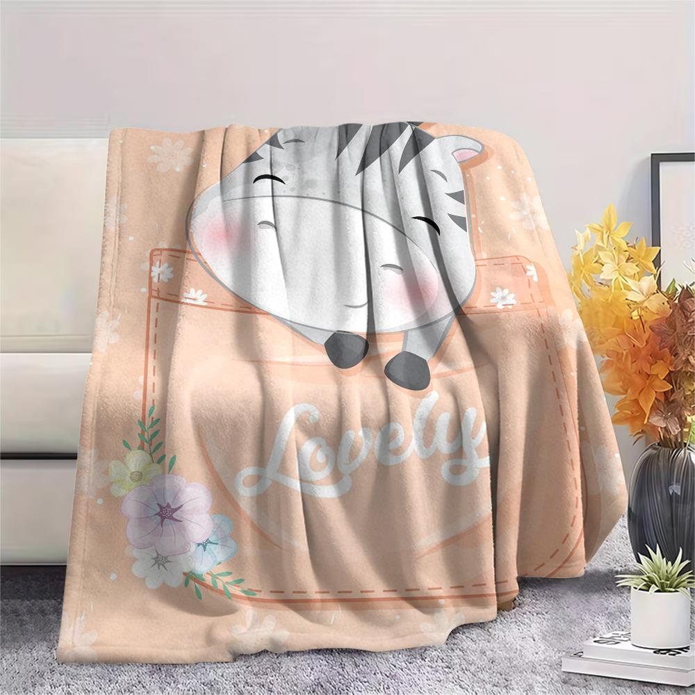 1 Stück Flanelldecke mit Cartoon-Druck, Hohe Qualität, Bequem für alle Jahreszeiten, Heimdekoration, Wärme und Komfort, Perfekt als Weihnachts- oder Geburtstagsgeschenk