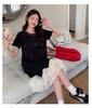 2026 Summer Petite Maternity Knit Dress - Korean Style, Loose-Fit, Slimming, Round Neck