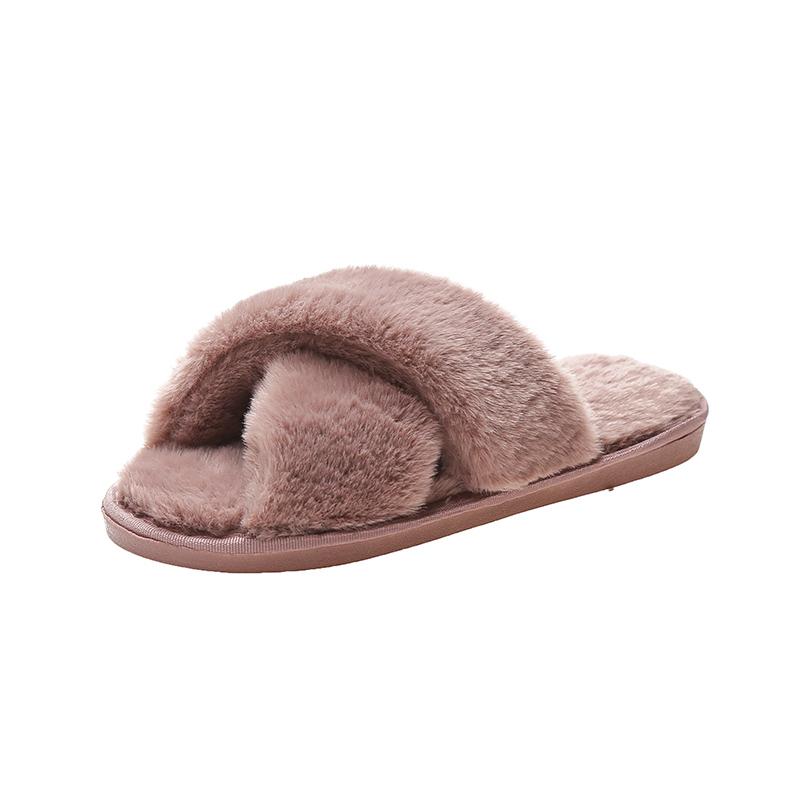 Fashion 2025 New Fashion Fur Slippers Women Indoor Light Warm Plush Home Slippers Woman Faux Fur Flat Heel Couple Slides Plus Size