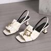 Internet celebrity fashion sandals women's summer 2025 new models this year popular fashion women black temperament high heels