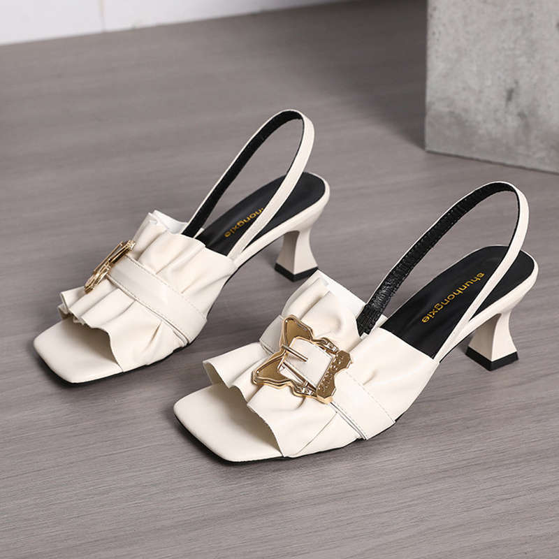 Internet Celebrity Fashion Sandals Women's Summer 2025 New Models This Year Popular Fashion Women Black Temperament High Heels