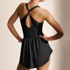 Damen Farbe Sport Strampler Eingebaute Shorts Lässiger Jumpsuit Workout Athletischer Strampler