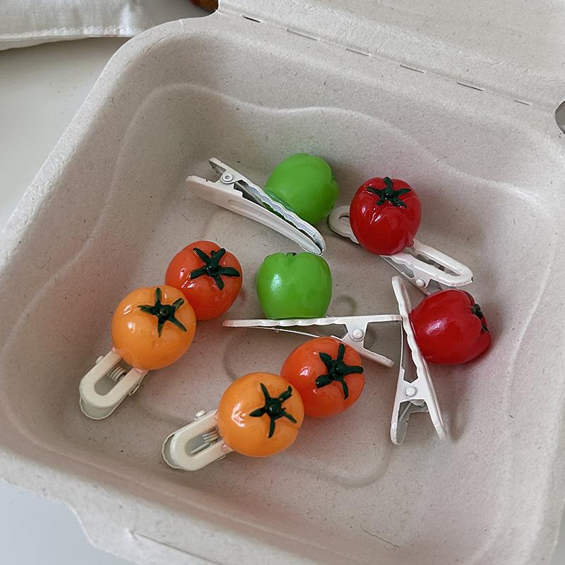 1 szt. Kreatywna zabawka warzywna Symulacja 3D Pomidor Klips do włosów Dziewczęce ozdoby do włosów Klips aligator Akcesoria do włosów DIY
