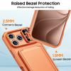 RFID Blocking Wallet Case with Card Holder Sliding Camera Cover and Kickstand for iPhone 18 Pro Max iPhone 17 Pro Max-Orange