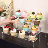 1pc Multifunctional Acrylic Transparent Stepped Cake Stand Paper Cup Cake Dessert Display Stand Suitable for Parties