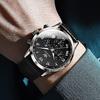 OLEVS Watch Men Black Stylish Waterproof Luminous Analog Quartz Business Wristwatch Popular Fashion Roman Numerals Easy Read Stopwatch Date Casual