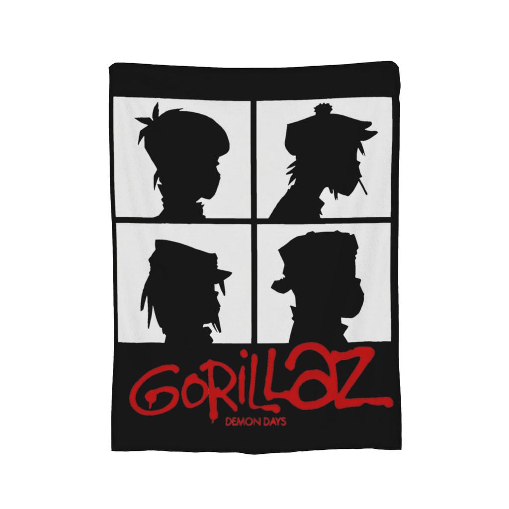 Gorillazs Rock Music Knitted Blanket Flannel Lightweight Throw Blanket for Outdoor Travel Bedroom Quilt