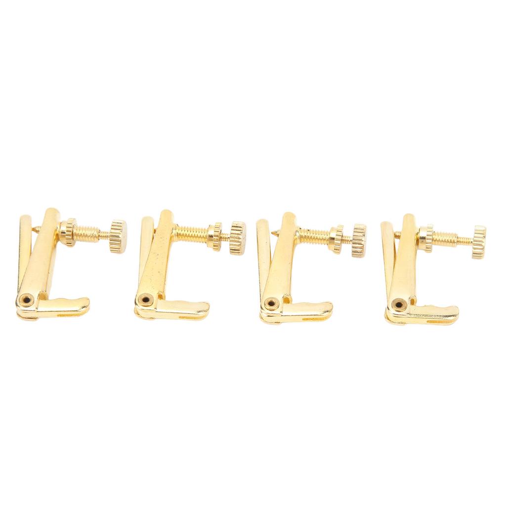 4PCS Violin Fine Tuner Golden Metal Wear Resistant String Fine Adjuster for 4 4 3 4 Violin