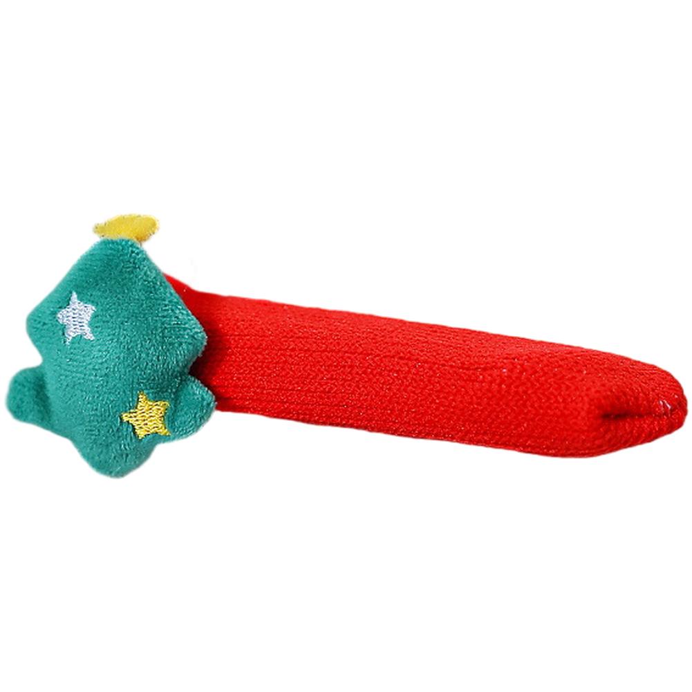 Santa Claus Reindeer Christmas Door Knob Cover Soft Cloth with Jingle Bell for Festive Holiday Room Decoration