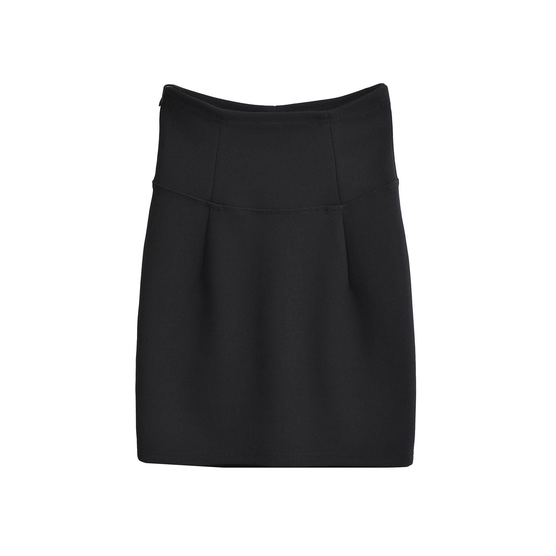 Корейская юбка 2026 года с высокой талией, облегающая бедра - Сексуальная, универсальная юбка для женщин Small чёрный