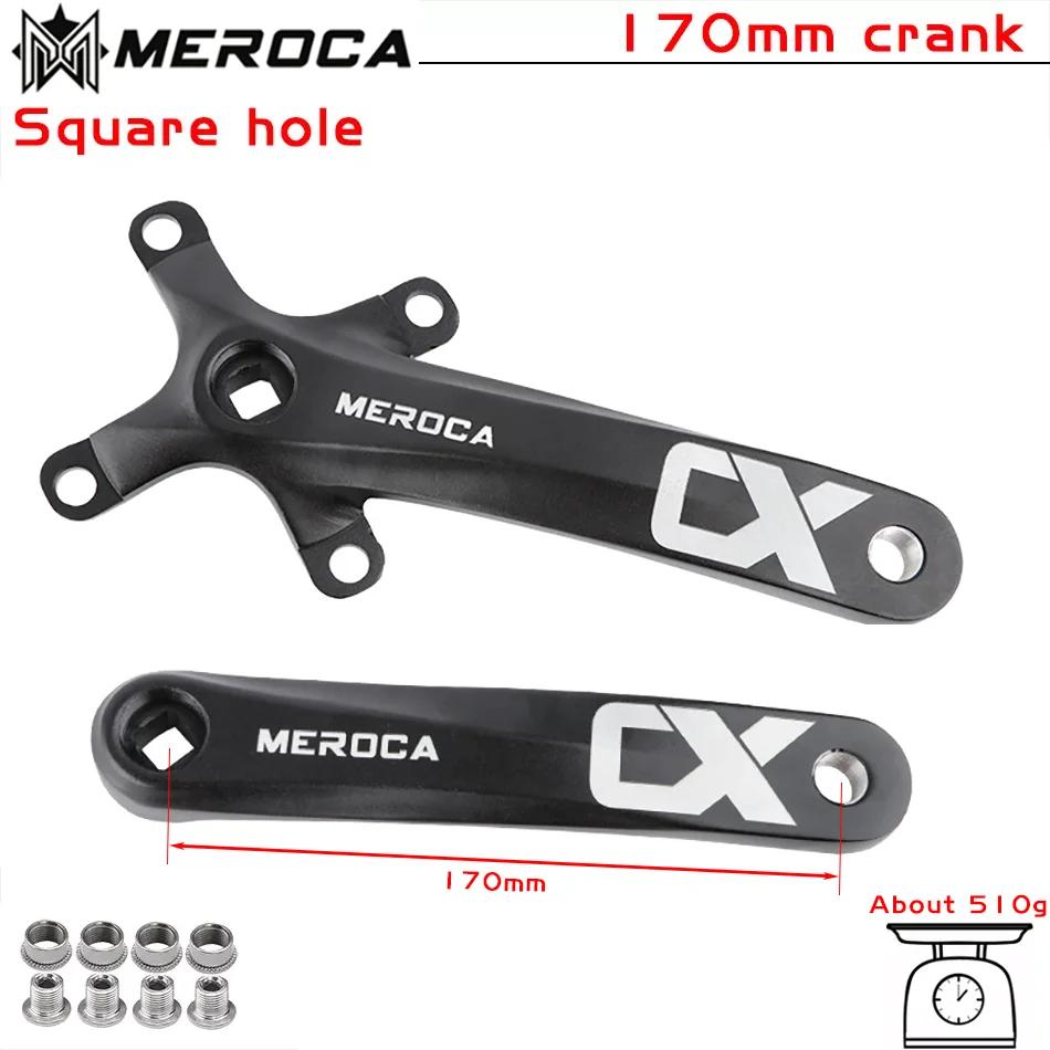 MEROCA CX Square Hole Bicycle Crankset 104BCD Aluminum Alloy IXF Square Hole Mountain Bike Crankset 170mm 32T/34T/36T/38T/40T/42 170mm