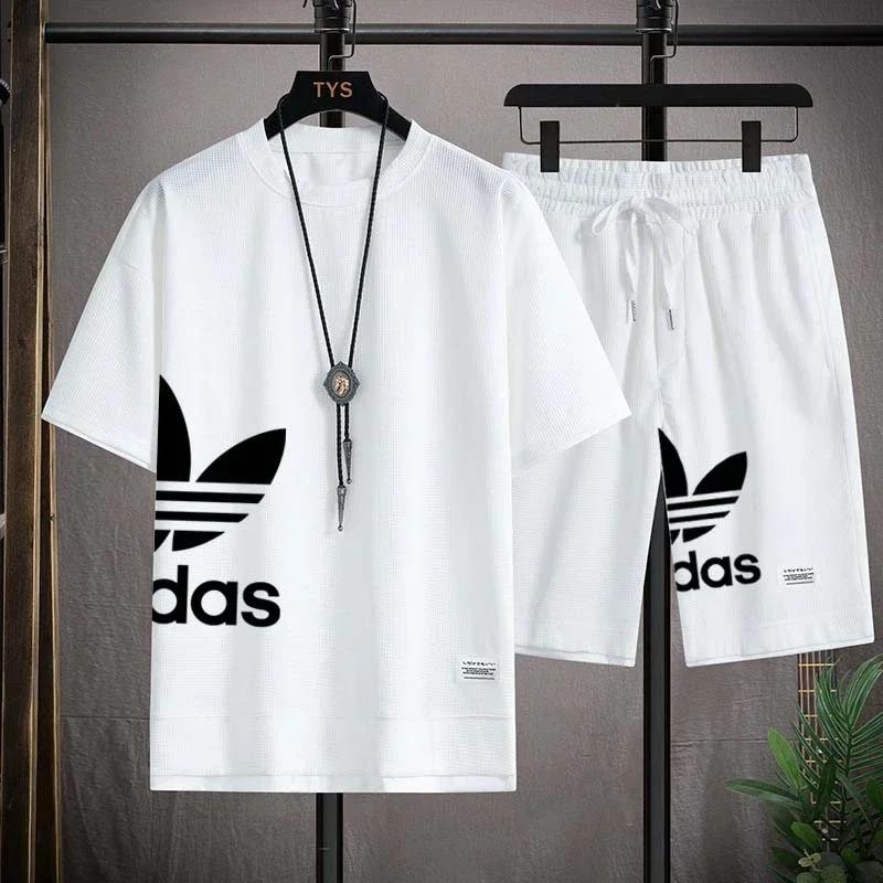 Nuovissimo Abbigliamento Sportivo Estivo Comodo da Uomo, Set Due Pezzi T-shirt a Maniche Corte e Pantaloncini Casual da Pallacanestro 2025
