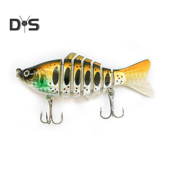 10CM/15.5G Multi-Jointed Fishing Lure with Hooks Realistic 7-Section Swimbait Bionic Hard Artificial Bait Freshwater Saltwater Fishing Accessories