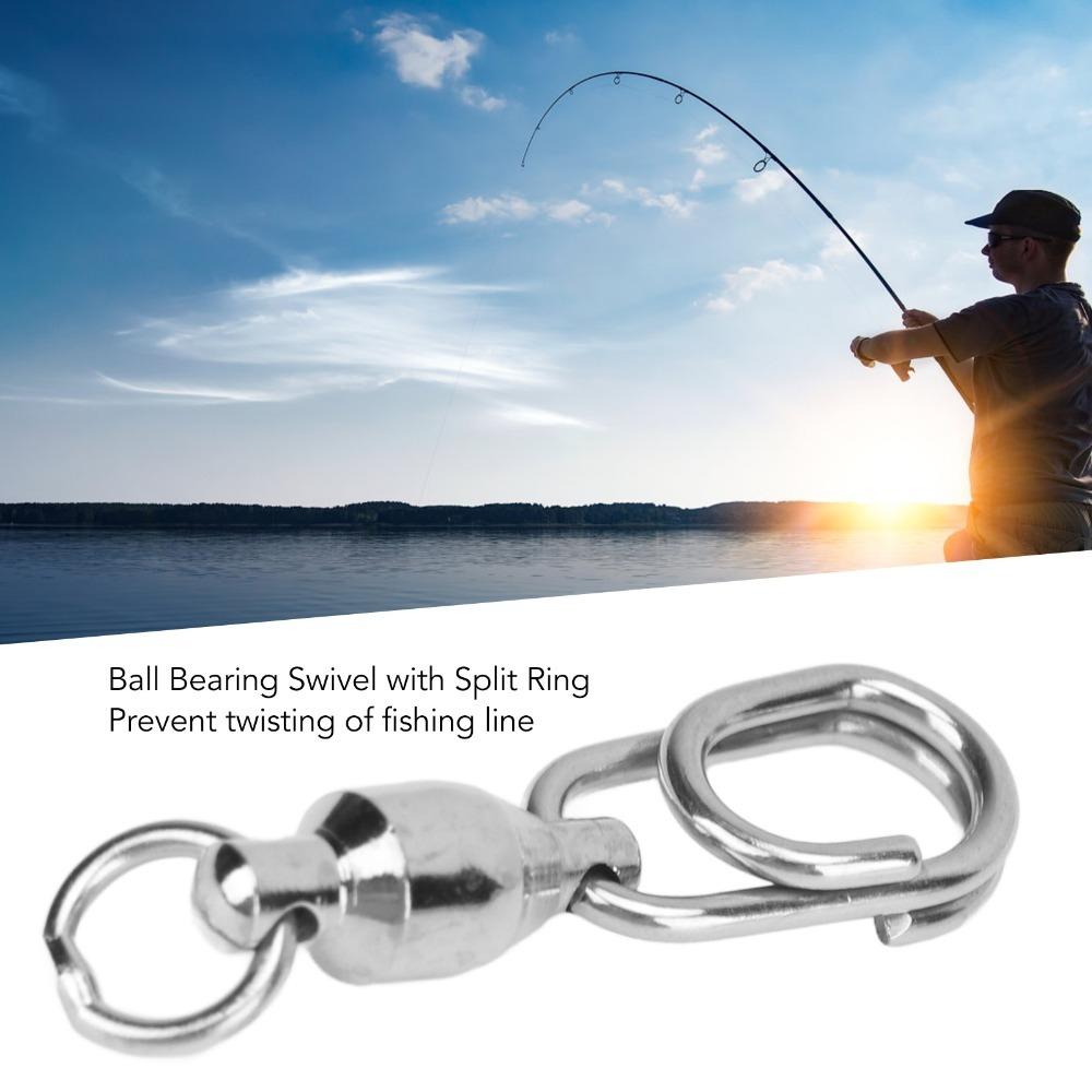 30PCS High Strength Fishing Bearing Swivels Stainless Steel Ball Bearing Swivels  Saltwater Fishing