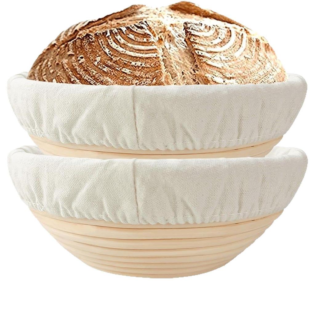 Bread Proofing Basket 9 Inch Round Bread Proofing Basket Box With Bread Linen Cloth For Professional Home Sourdough Bread Baking