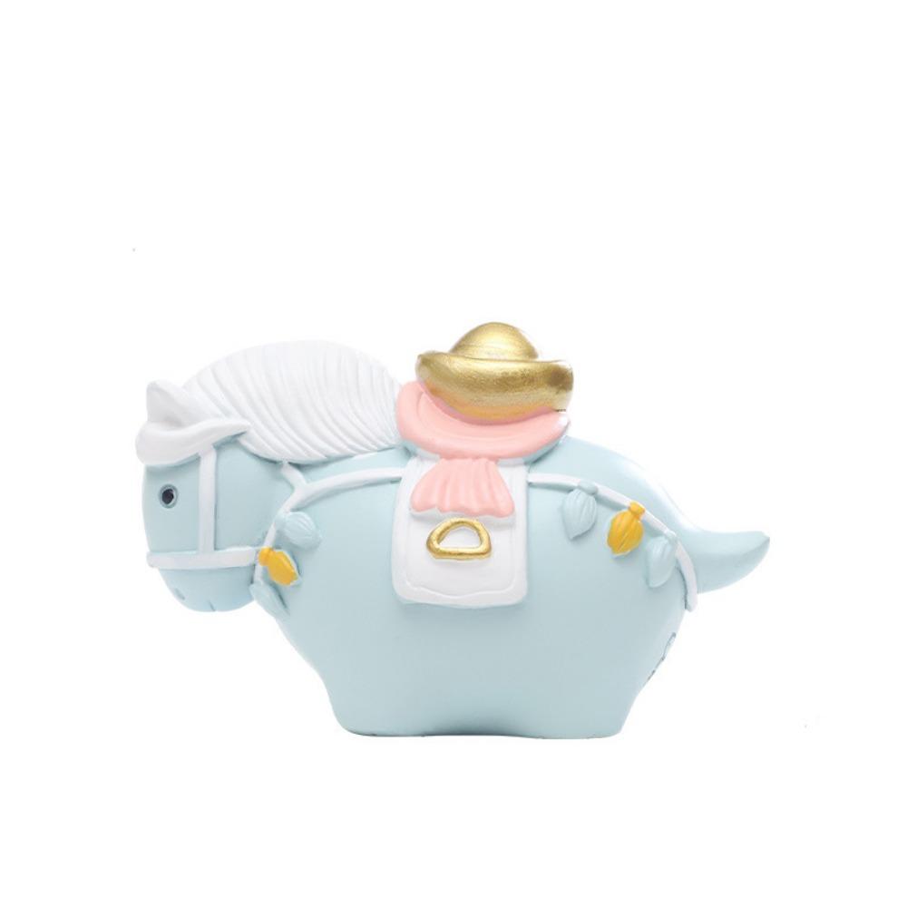 Vivid Design Rotatable Pony Figurine Resin Horse Statue Horse Shape Ornament  Feng Shui Decor