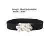New European and American Elastic Elastic Women's Belt Fashionable Versatile Flower Buckle Decorative Belt with Coat Waist Seal