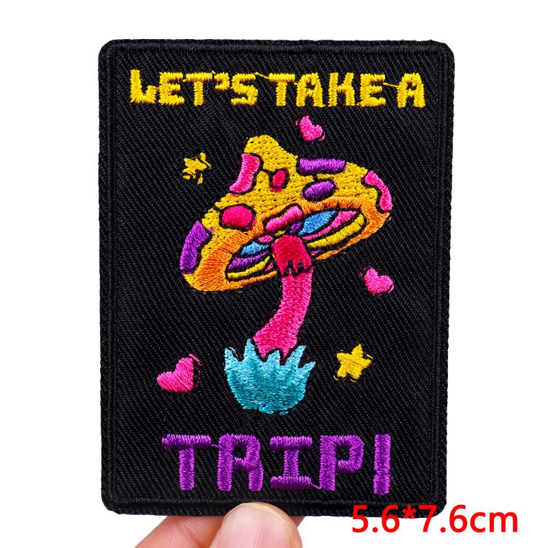 Regnbåge/BokstavsPatch Planet/UFO BroderiPatch Stryk på Patchar För Kläder Tecknad Broderad Patch På Kläder Strykning DIY
