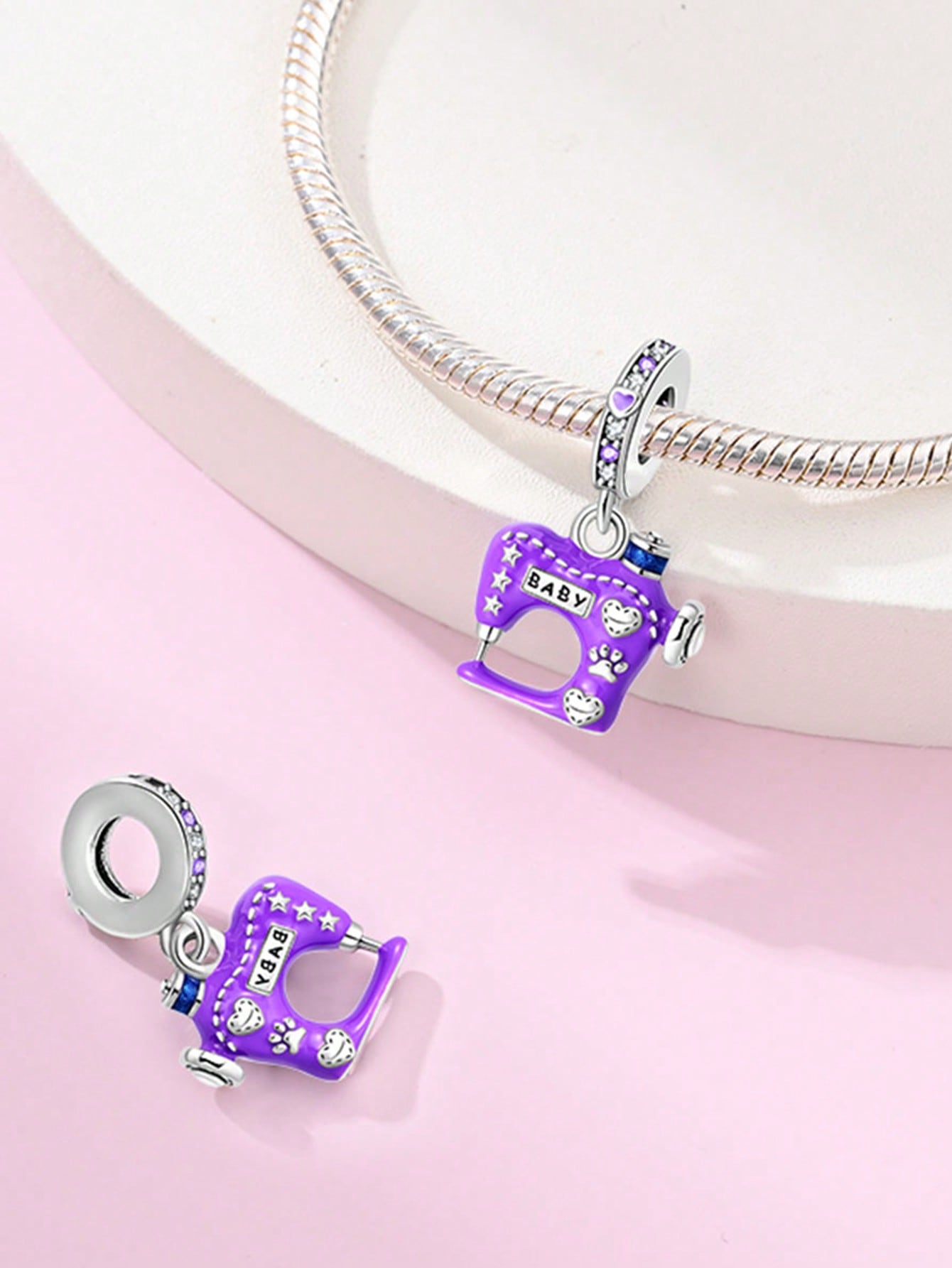 Розовый бантик Микрофон Бусины Шарм Медь Покрытая Подходит Шармы Медь Оригинальный Браслет Для Изготовления Украшений Diy Шарм