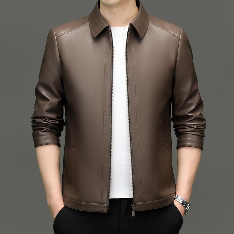 

Thin Leather Jacket for Men Spring and Autumn New Men s Leather Jacket Casual Business Slim Lapel Men s PU Leather Jacket 4XL
