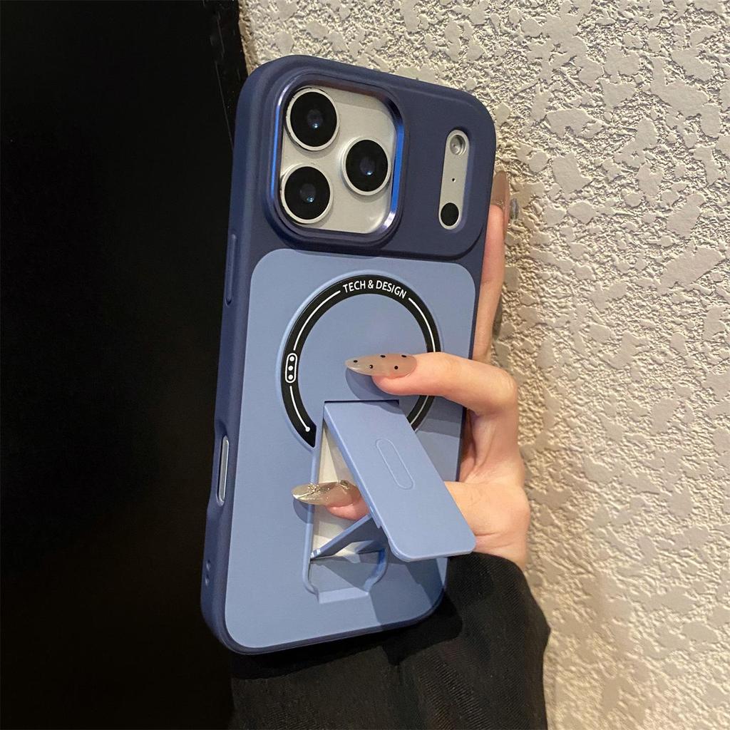 Contrast Color Magnetic Stand Case for Apple iPhone 13/14Pro/15/16 Pro Max - Drop-proof and Creative Design